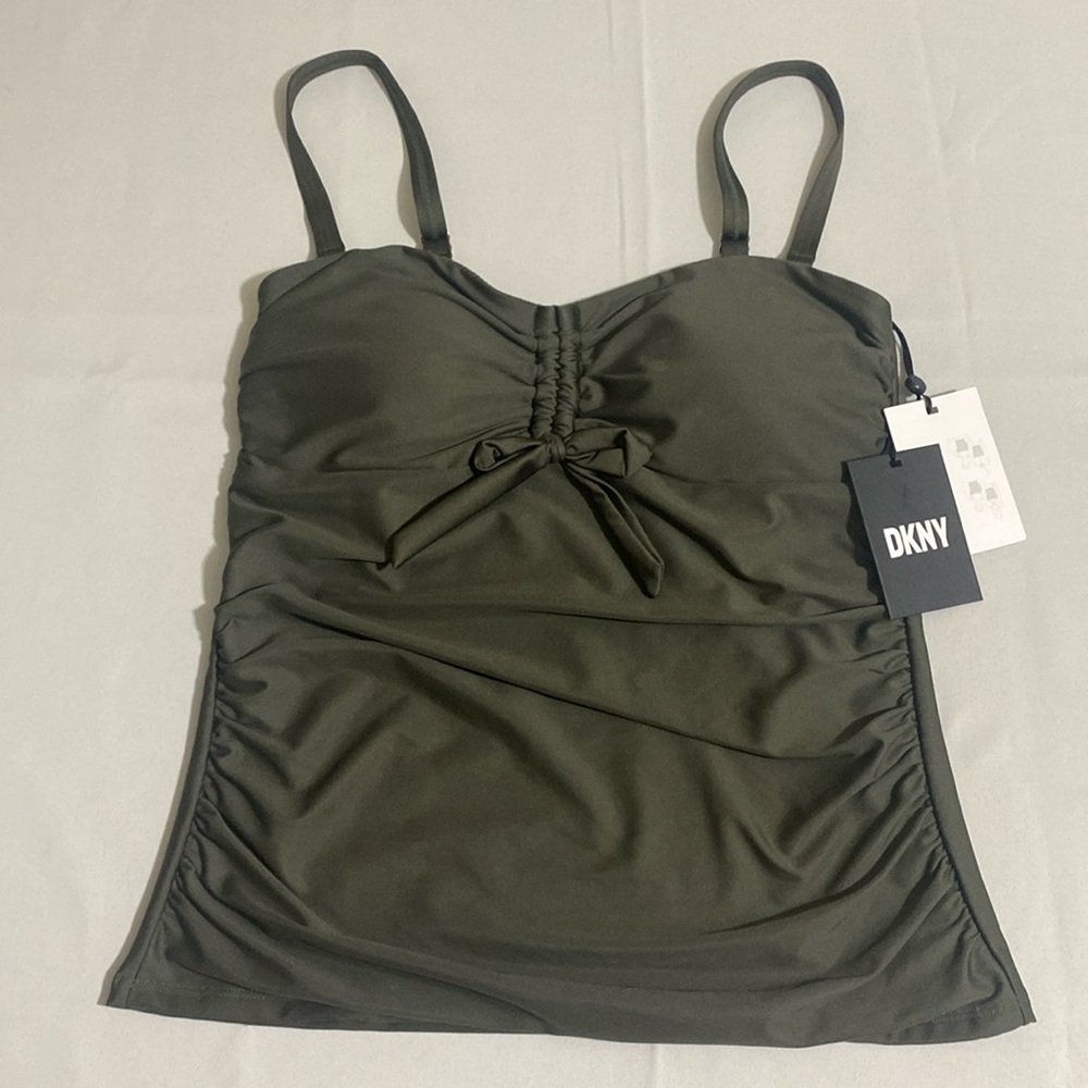DKNY Women's Bandeau Bow Tankini Top Swimwear Size S